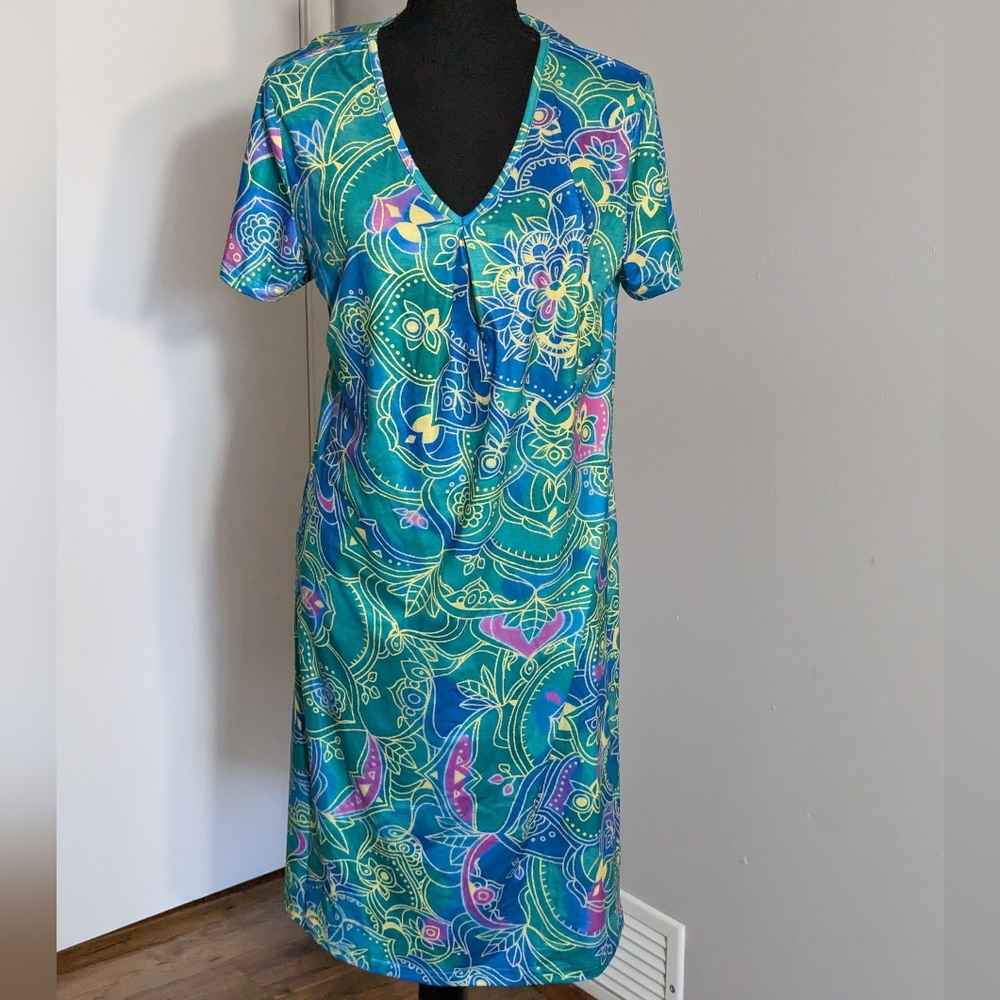 Colorful midi dress,XL